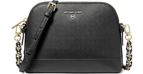 michael kors jet set large dome crossbody|michael kors saffiano bag black.